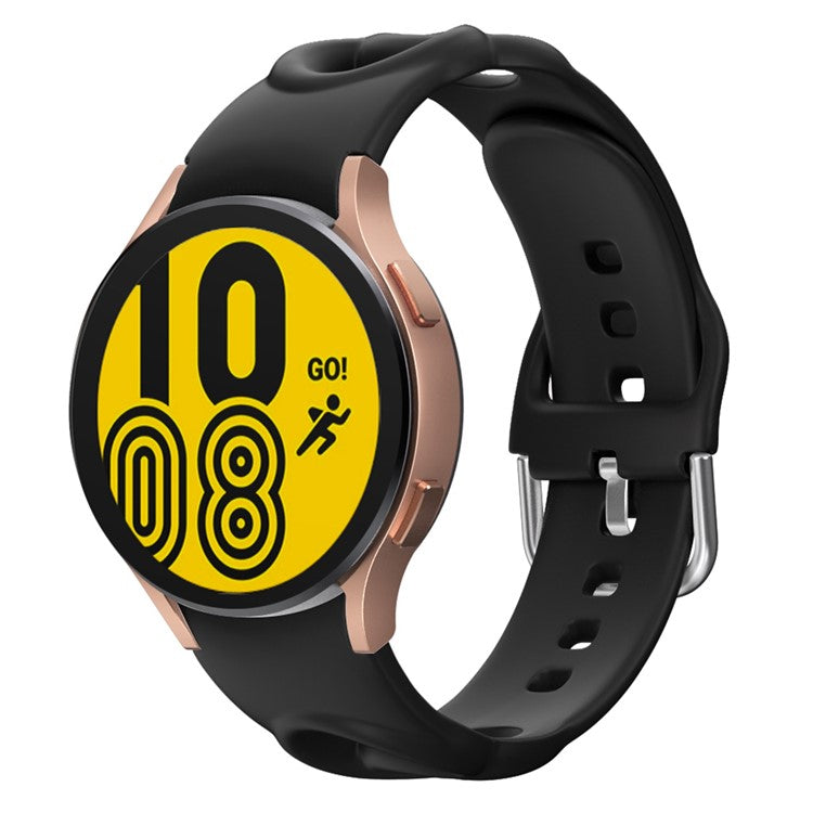 For Samsung Galaxy Watch 5 40mm / 44mm  /  5 Pro 45mm Quick Release Watch Strap Set Silicone Hollow Watch Band 20mm Replacement Watchband - Black