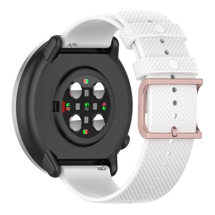 For Samsung Galaxy Watch6 40mm 44mm / Watch6 Classic 43mm 47mm / Watch 5 40mm 44mm / 5 Pro 45mm / Watch4 40mm 44mm Anti-slip Dot Texture Design Silicone Watch Band Wrist Strap - White