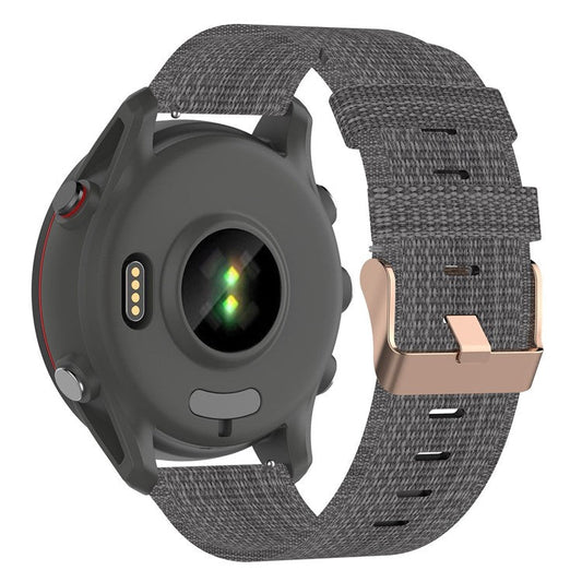 For Samsung Galaxy Watch 5 40mm / 44mm / Watch 5 Pro 45mm Nylon Watch Band Pink Buckle Adjustable Wrist Strap - Dark Grey