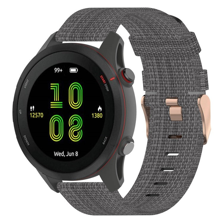 For Samsung Galaxy Watch 5 40mm / 44mm / Watch 5 Pro 45mm Nylon Watch Band Pink Buckle Adjustable Wrist Strap - Dark Grey