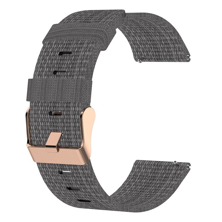 For Samsung Galaxy Watch 5 40mm / 44mm / Watch 5 Pro 45mm Nylon Watch Band Pink Buckle Adjustable Wrist Strap - Dark Grey