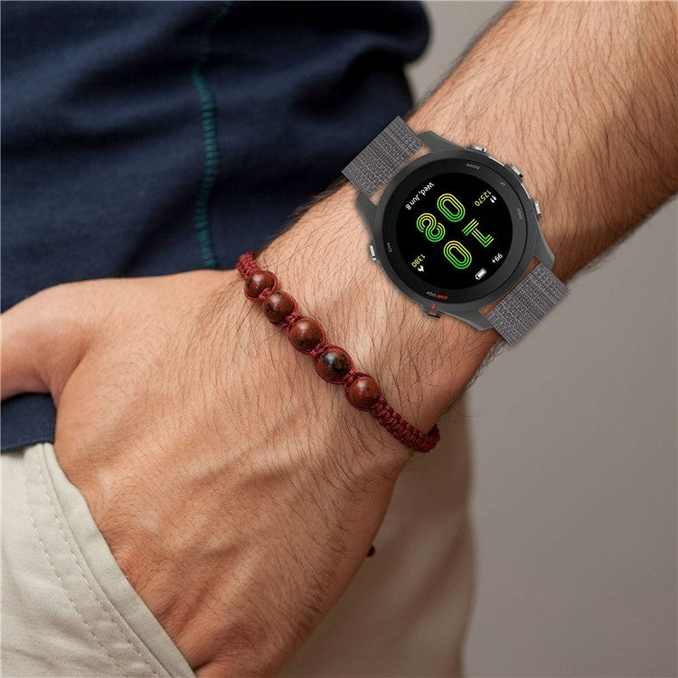 For Samsung Galaxy Watch 5 40mm / 44mm / Watch 5 Pro 45mm Nylon Watch Band Pink Buckle Adjustable Wrist Strap - Dark Grey
