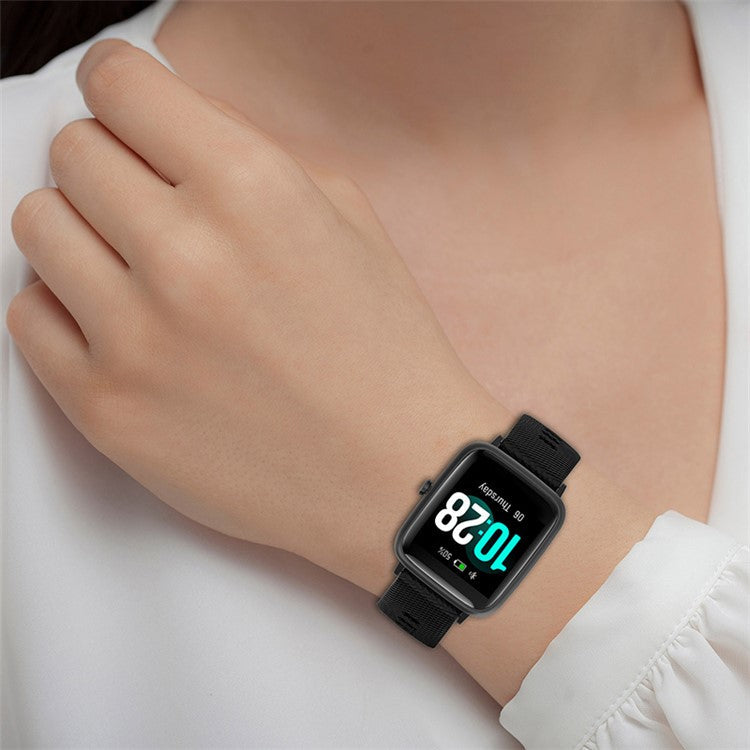 For Xiaomi Haylou Solar LS01 / Boat Watch Storm Silicone Smart Watch Strap Cross Stripe Design 19mm Universal Adjustable Wrist Band - Light Pink