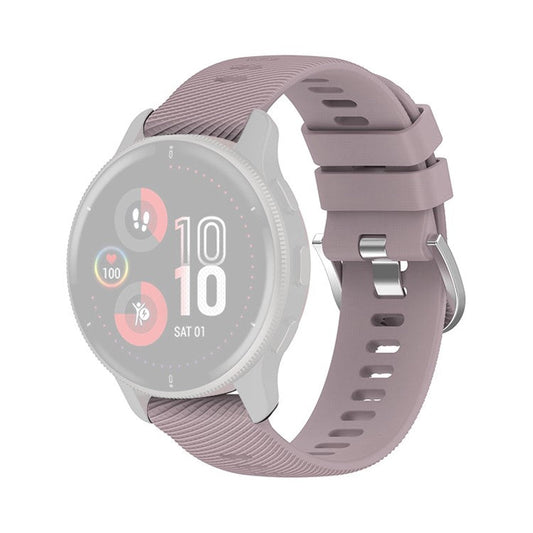 For Garmin Venu 2 Plus / Samsung Galaxy Watch 5 Pro 45mm Cross Stripe Silicone Watch Band 20mm Universal Replacement Wrist Strap - Light Purple