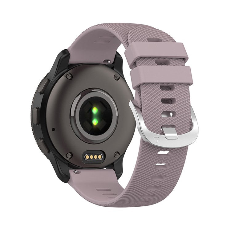 For Garmin Venu 2 Plus / Samsung Galaxy Watch 5 Pro 45mm Cross Stripe Silicone Watch Band 20mm Universal Replacement Wrist Strap - Light Purple