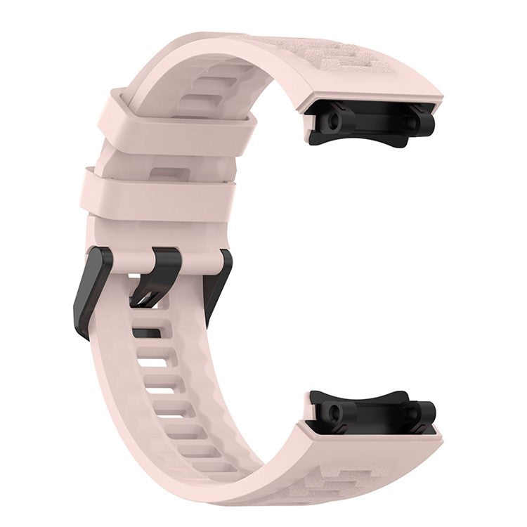 For Huami Amazfit T-Rex 2 Solid Color Soft Silicone Sports Smart Watch Band Replacement Wrist Strap - Pink