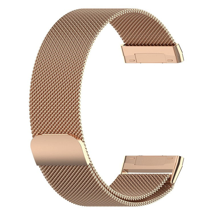 For Fitbit Versa 4 / Sense 2 Replacement Watch Strap Metal Milanese Smart Watchband, Size: S - Rose Gold