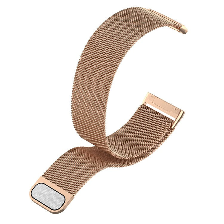 For Fitbit Versa 4 / Sense 2 Replacement Watch Strap Metal Milanese Smart Watchband, Size: S - Rose Gold