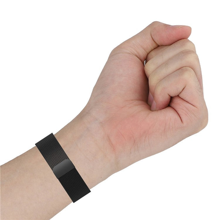 For Fitbit Versa 4 / Sense 2 Replacement Watch Strap Metal Milanese Smart Watchband, Size: S - Rose Gold