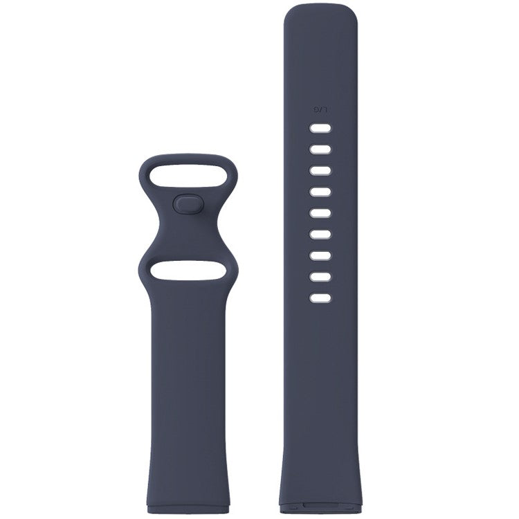 For Fitbit Versa 4 / Sense 2 Silicone Watch Band Solid Color Adjustable Wrist Strap, Size: S - Blue Grey
