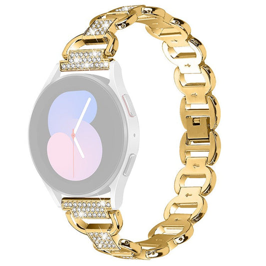 For Huawei Watch GT 2 42mm / Honor Magic Watch 2 42mm Metal Watch Strap Quick Release 20mm Watch Band Rhinestone Decoration Watchband - Gold