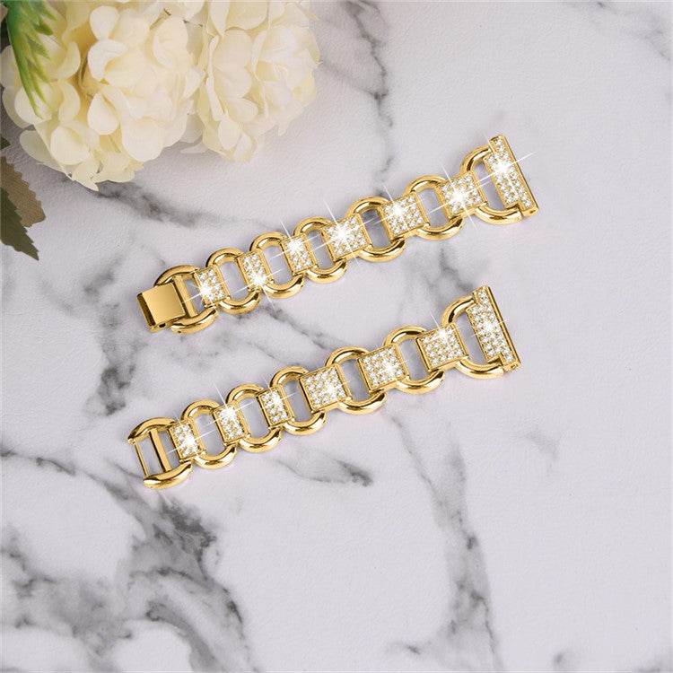 For Huawei Watch GT 2 42mm / Honor Magic Watch 2 42mm Metal Watch Strap Quick Release 20mm Watch Band Rhinestone Decoration Watchband - Gold