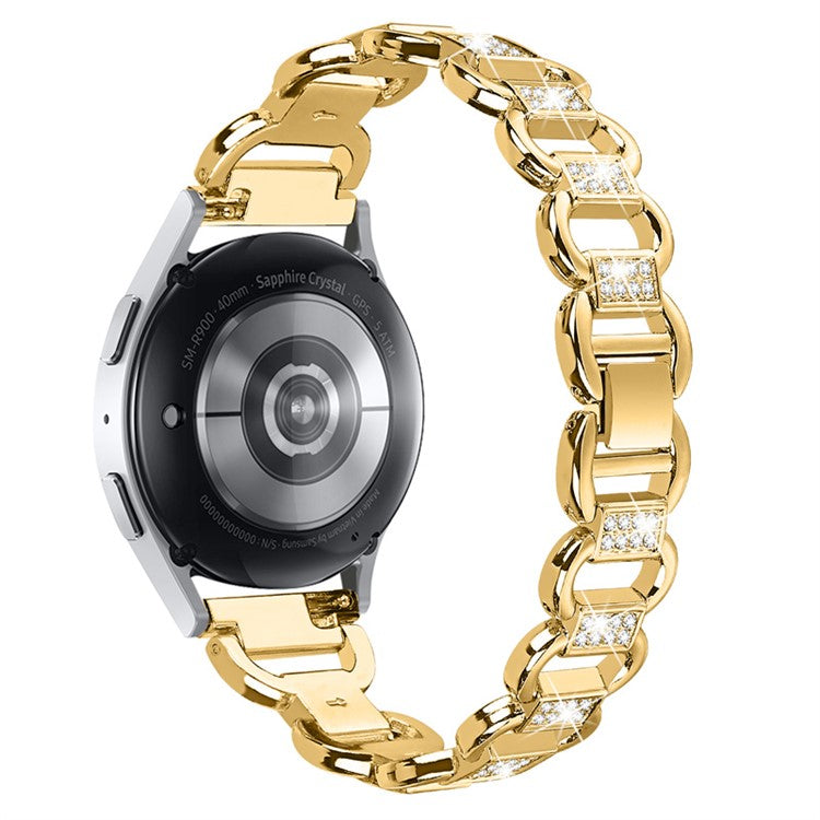 For Huawei Watch GT 2 42mm / Honor Magic Watch 2 42mm Metal Watch Strap Quick Release 20mm Watch Band Rhinestone Decoration Watchband - Gold