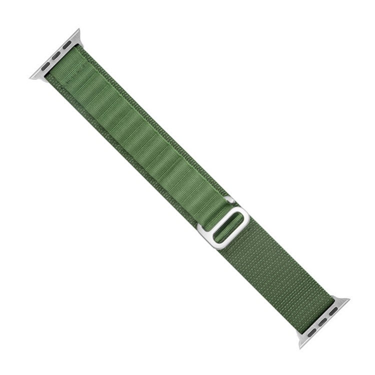 For Apple Watch Series 10 46mm / Ultra 2 Ultra 49mm /  Series 9 8 7 45mm / 6 5 4 SE (2023) SE (2022) SE 44mm / 3 2 1 42mm Braided Nylon Smart Watch Band Wrist Strap Replacement, Size: M - Dark Green