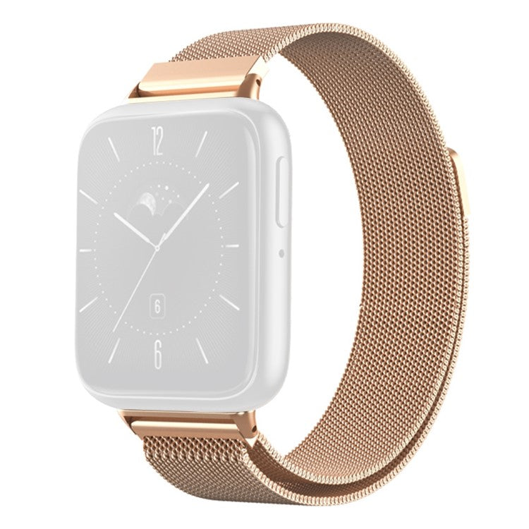 For Oppo Watch 3 Milanese Metal Mesh Strap Replacement Smart Watch Band - Rose Gold