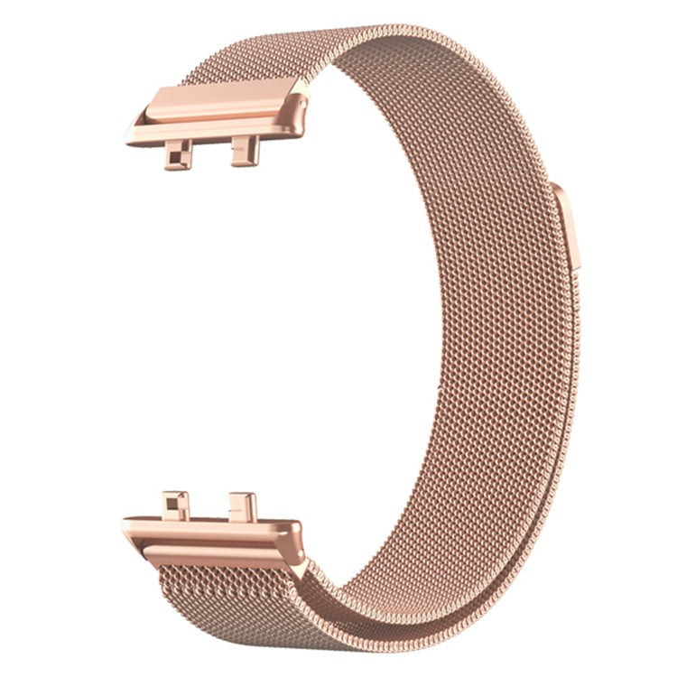For Oppo Watch 3 Milanese Metal Mesh Strap Replacement Smart Watch Band - Rose Gold
