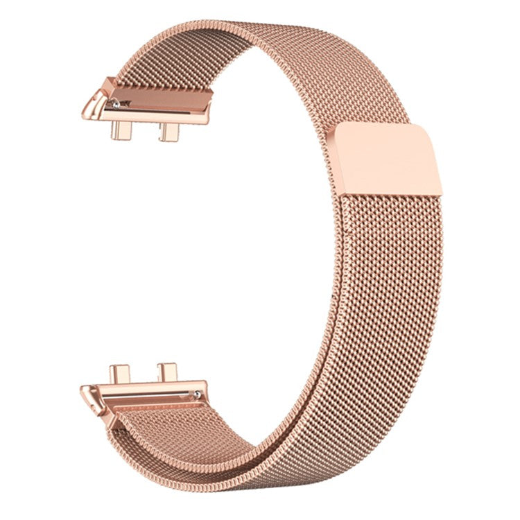 For Oppo Watch 3 Milanese Metal Mesh Strap Replacement Smart Watch Band - Rose Gold