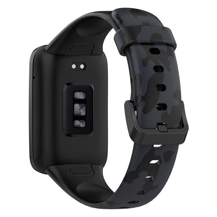For Xiaomi Mi Band 7 Pro Sport Band Soft Silicone Pattern Printing Replacement Wristband, Standard Size - Camouflage Grey