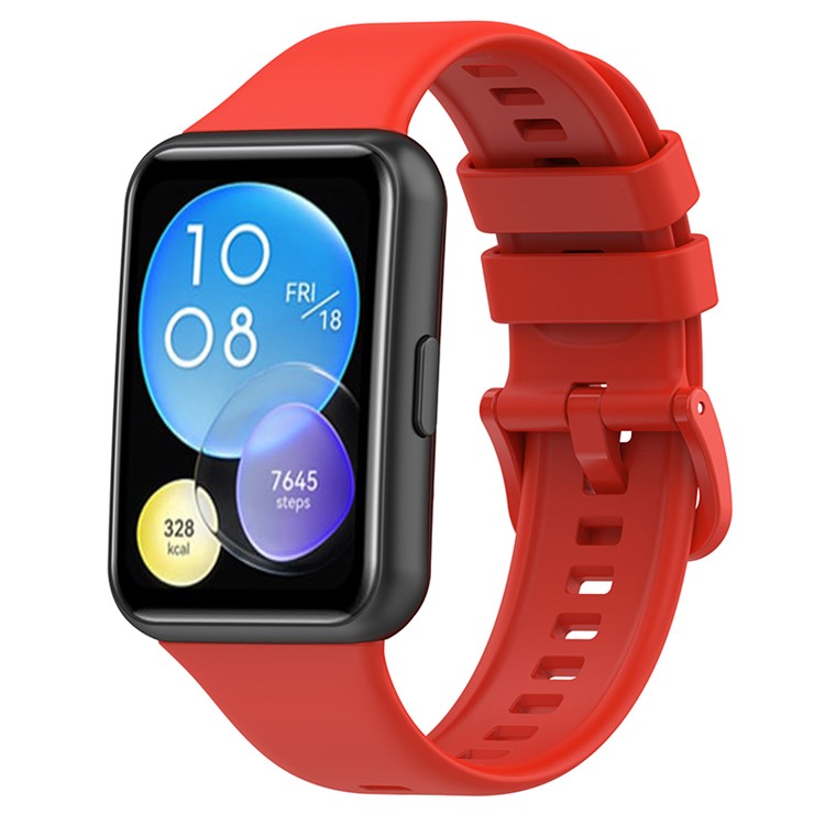 For Huawei Watch Fit 2 / Fit 2 Active / Classic / Elegant Silicone Watch Strap Soft Sport Replacement Watch Band - Red