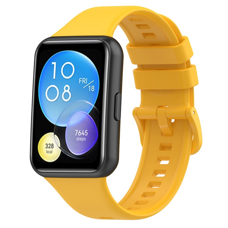 For Huawei Watch Fit 2 / Fit 2 Active / Classic / Elegant Silicone Watch Strap Soft Sport Replacement Watch Band - Yellow