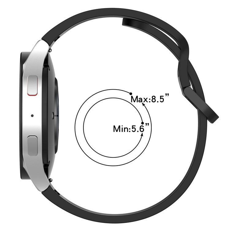 For Samsung Galaxy Watch 5 40mm / 44mm  /  5 Pro 45mm  /  Watch4 40mm / 44mm  /  Watch4 Classic 42mm / 46mm Dual-Color Watch Band Universal Watch Strap Silicone Watchband - Black / Grey