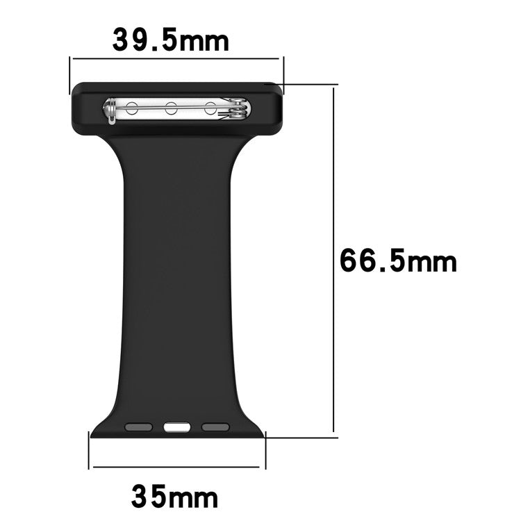 For Apple Apple Watch Series 10 46mm / Ultra 2 Ultra 49mm /  Series 9 8 7 45mm / 6 5 4 SE (2023) SE (2022) SE 44mm / 3 2 1 42mm, Doctor Nurse Watch Strap Silicone Watchband Hanging Buckle - Black