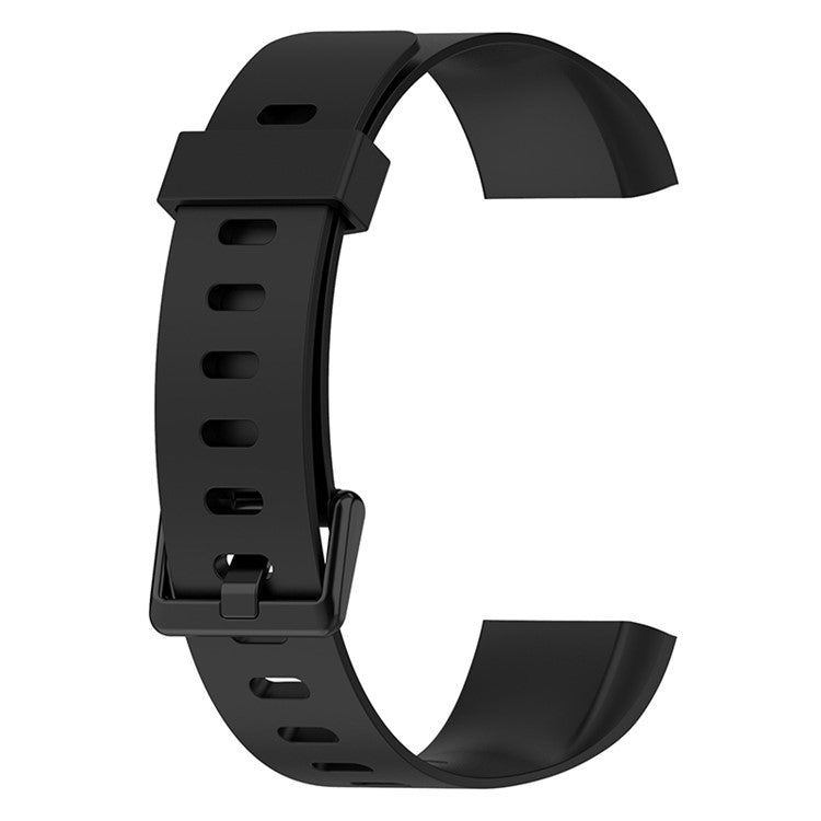 For Realme Band Sport Silicone Watch Strap 18mm Replacement Band Bracelet with Colorful Buckle - Black