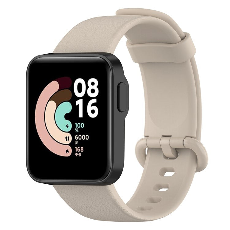 For Xiaomi Redmi Watch Soft Silicone Watch Band Litchi Texture Replacement Wristband Strap Accessories - Ivory White