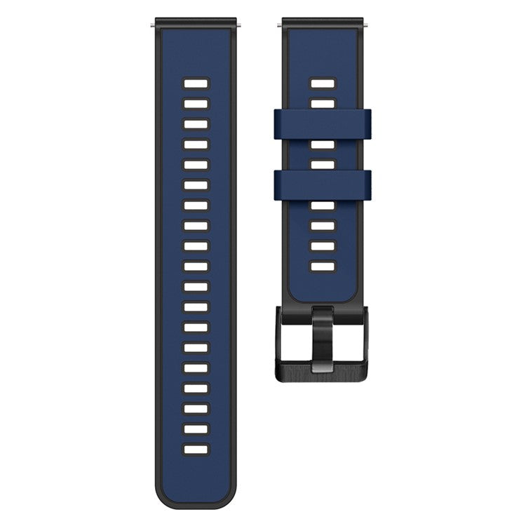 For Samsung Galaxy Watch3 41mm / Gear Sport / Garmin Vivomove 3 Silicone Watch Band 20mm Dual Color Sport Strap Replacement  - Dark Blue / Black