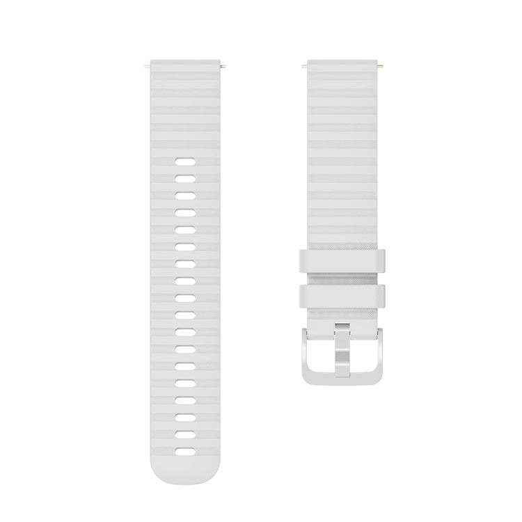 For Samsung Galaxy Watch3 45mm R840 / Galaxy Watch 46mm / Garmin Forerunner 255 Silicone Watch Bands 22mm Wave Grain Dots Replacement Watch Straps - White