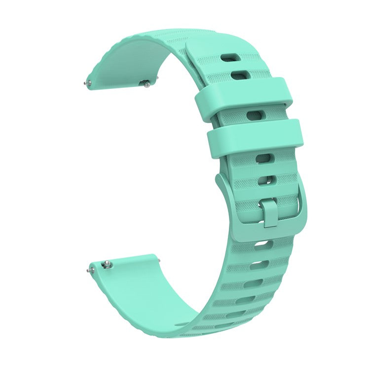For Samsung Galaxy Watch3 45mm R840 / Galaxy Watch 46mm / Garmin Forerunner 255 Silicone Watch Bands 22mm Wave Grain Dots Replacement Watch Straps - Teal Green