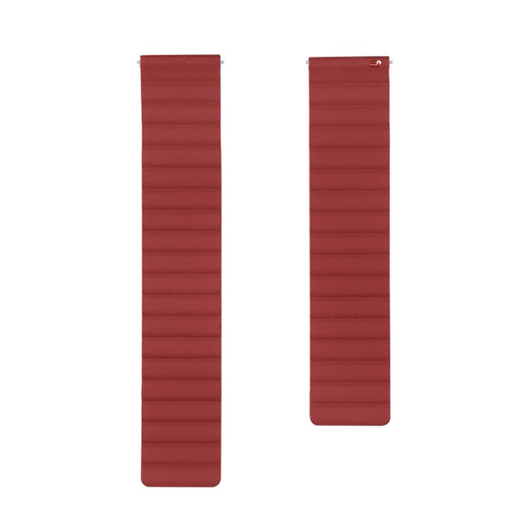 For Samsung Galaxy Watch 3 45mm / Gear S3 Frontier / Classic Magnetic Silicone Watch Band 22mm Quick Release Smart Watch, Size: L - Red