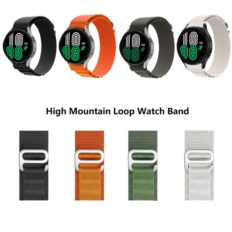 For Samsung Galaxy Watch6 40mm 44mm / Watch6 Classic 43mm 47mm / Watch 5 40mm 44mm / 5 Pro 45mm / Watch4 40mm 44mm Nylon Watch Band G-hook Metal Buckle Replacement Watch Strap - Black