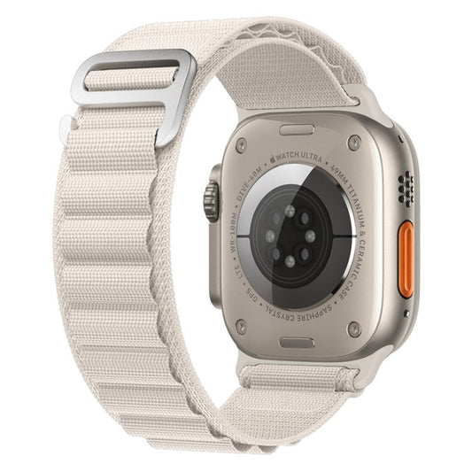 Watch Strap for Apple Watch Series 10 42mm / 9 8 7 41mm / SE (2023) SE (2022) SE 6 5 4 40mm / 3 2 1 38mm Nylon Watch Band Plastic Buckle -  White
