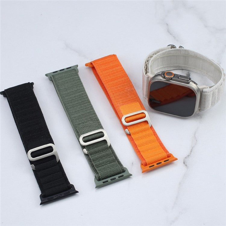 Watch Strap for Apple Watch Series 10 42mm / 9 8 7 41mm / SE (2023) SE (2022) SE 6 5 4 40mm / 3 2 1 38mm Nylon Watch Band Plastic Buckle -  White