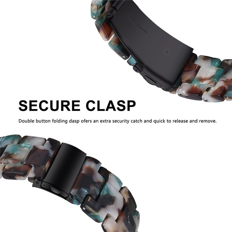 For Apple Watch Series 6 / 5 / 4 / SE / SE (2022) 44mm 3 Beads Resin Watch Strap Replacement Wrist Band with Transparent Watch Case - Blue Mix