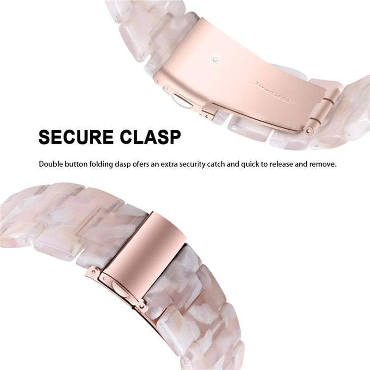For Apple Watch Series 3 / 2 / 1 42mm Watch Band 3 Beads Resin Stainless Steel Folding Clasp Wrist Strap with Transparent Watch Case - Pink Mix