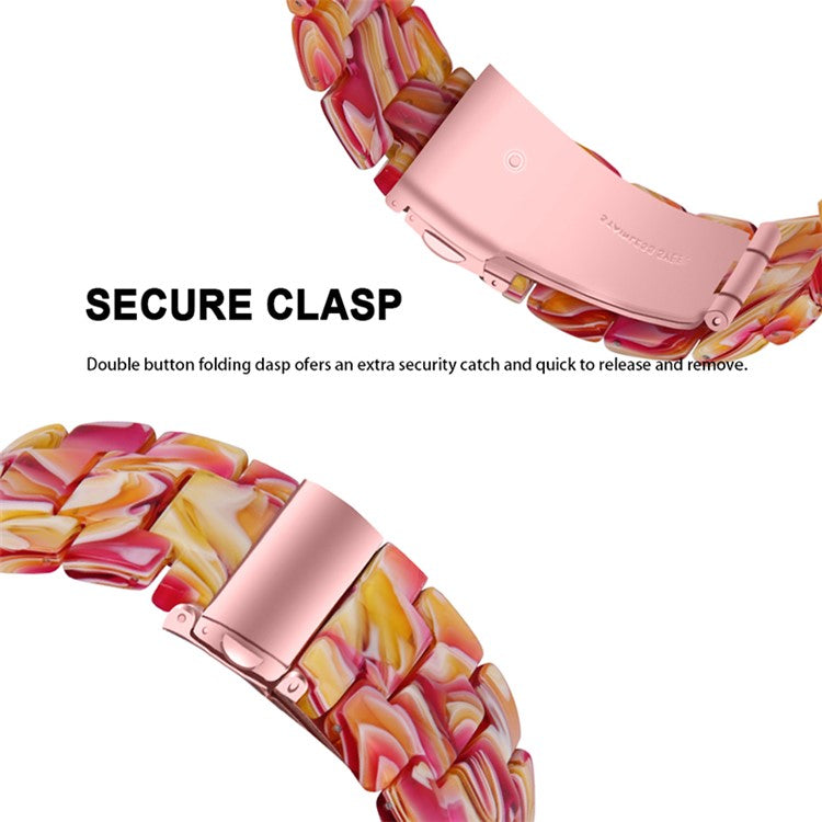 For Apple Watch Series 6 / 5 / 4 / SE / SE (2022) 40mm 3 Beads Resin Watch Band Strap Replacement with Transparent Watch Case - Red Mix