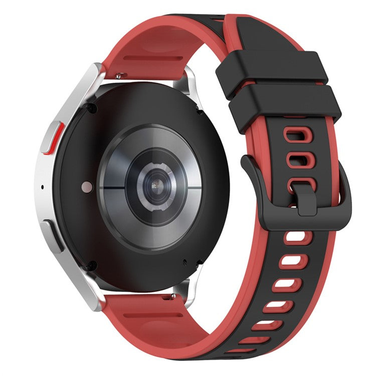 For Samsung Galaxy Watch3 45mm R840 / Galaxy Watch 46mm  / Garmin Vivoactive 4 Silicone Watch Band 22mm Dual Color Adjustable Wrist Strap - Black / Red