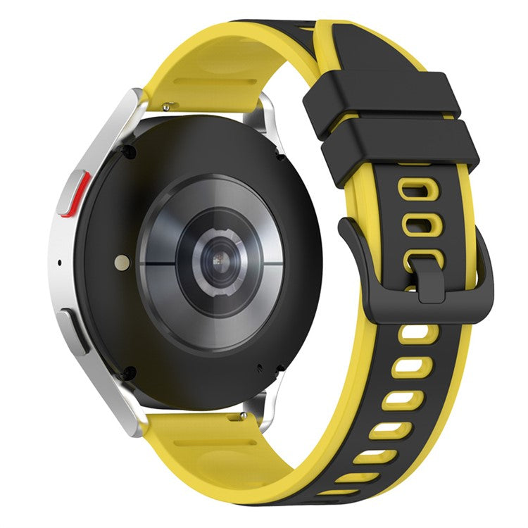 For Samsung Galaxy Watch3 45mm R840 / Galaxy Watch 46mm  / Garmin Vivoactive 4 Silicone Watch Band 22mm Dual Color Adjustable Wrist Strap - Black / Red