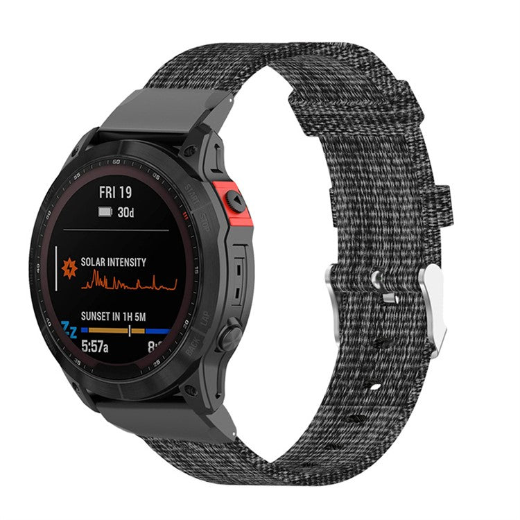 For Garmin Fenix 7S / 6S / 5S / Instinct 2S Breathable Canvas Watch Strap Smart Watch Band with Tool - Grey