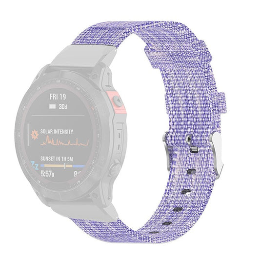 For Garmin Fenix 7S / 6S / 5S / Instinct 2S Breathable Canvas Watch Strap Smart Watch Band with Tool - Purple
