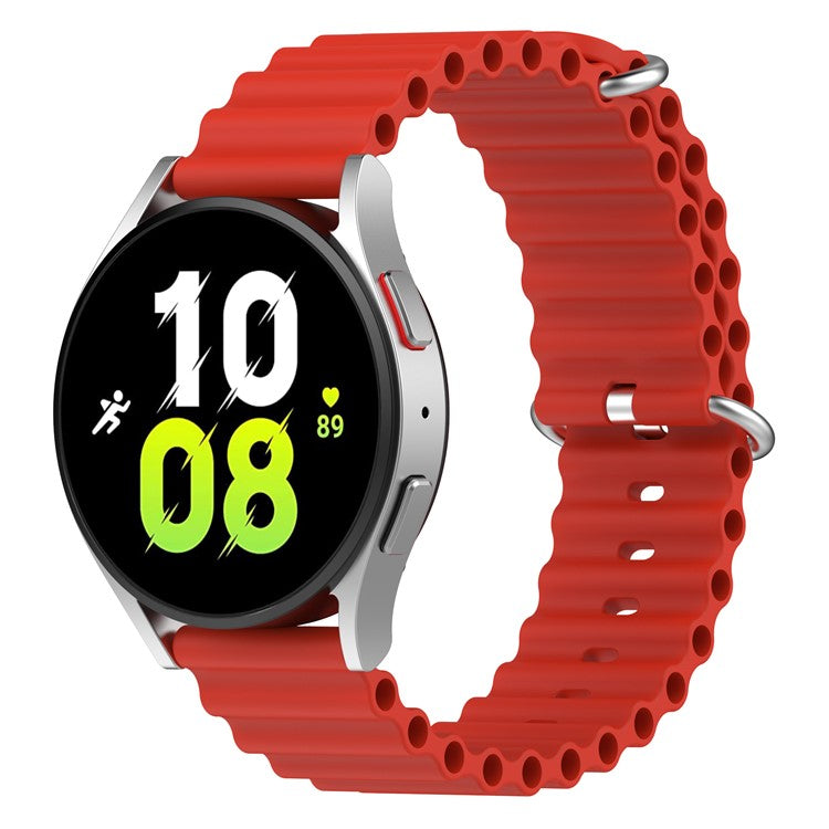 For Xiaomi Watch S1 Active / S1 Pro / Watch Color / Samsung Galaxy Watch 3 45mm Silicone Ocean Strap 22mm Sport Watch Band with Adjustable Buckle Loop - Red