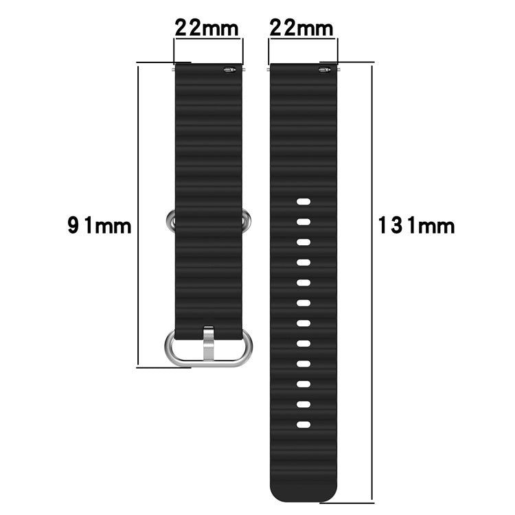 For Xiaomi Watch S1 Active / S1 Pro / Watch Color / Samsung Galaxy Watch 3 45mm Silicone Ocean Strap 22mm Sport Watch Band with Adjustable Buckle Loop - Grey