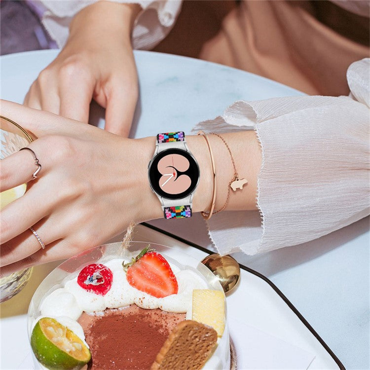 For Samsung Galaxy Watch6 40mm 44mm / Watch6 Classic 43mm 47mm / Watch 5 40mm 44mm / 5 Pro 45mm / Watch4 40mm 44mm Braided Nylon Elastic Watch Band Breathable Sports Wrist Strap Replacement - 14