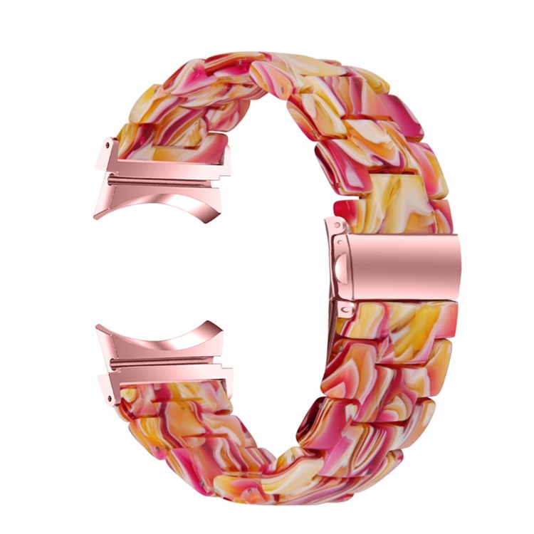 For Samsung Galaxy Watch 5 40mm / 44mm / Watch 5 Pro 45mm Resin Watch Band Stainless Steel Buckle Strap Bracelet - Red