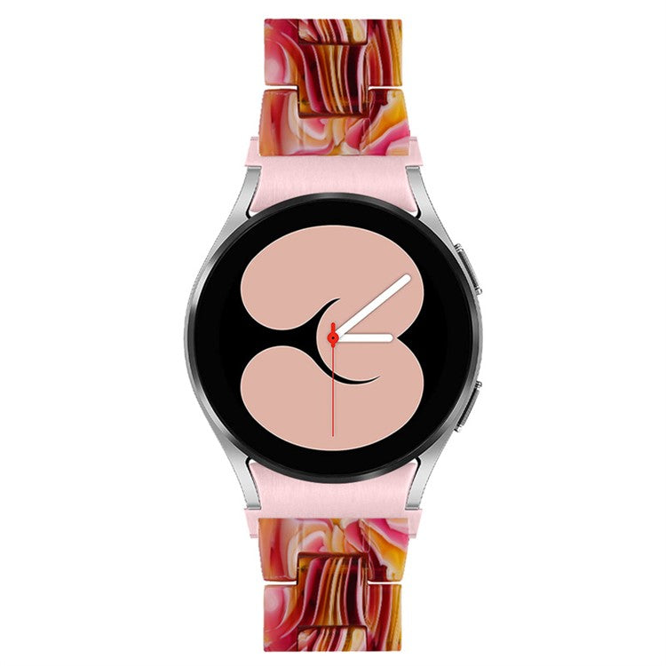 For Samsung Galaxy Watch 5 40mm / 44mm / Watch 5 Pro 45mm Resin Watch Band Stainless Steel Buckle Strap Bracelet - Red