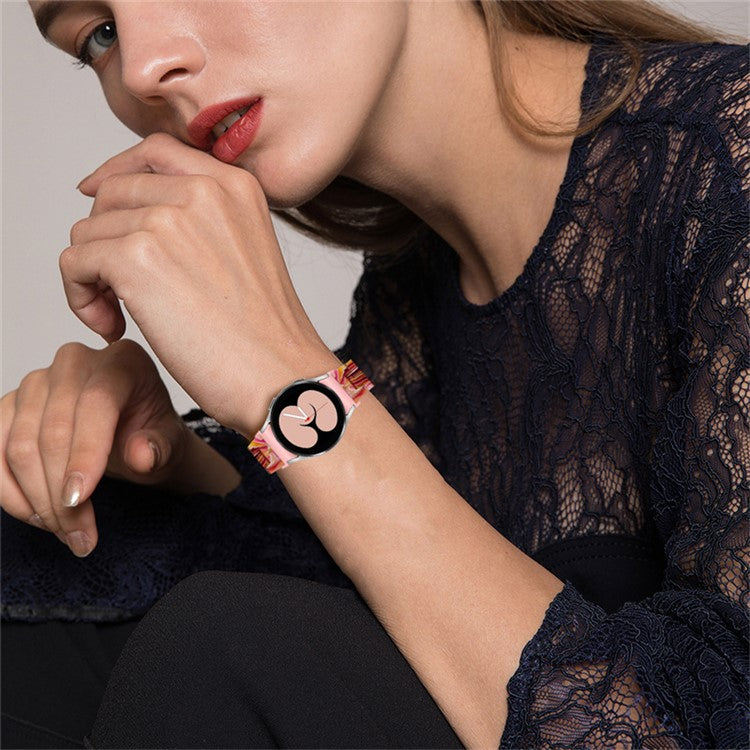 For Samsung Galaxy Watch 5 40mm / 44mm / Watch 5 Pro 45mm Resin Watch Band Stainless Steel Buckle Strap Bracelet - Red