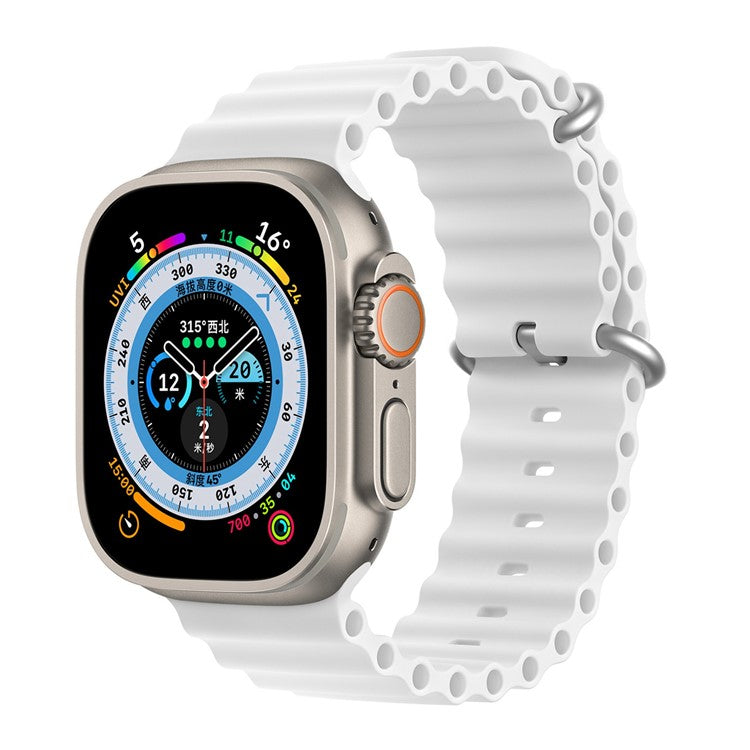 DUX DUCIS Rubber Strap for Apple Watch Series 10 46mm / Ultra 2 / Ultra 49mm / 9 8 7 45mm / SE (2023) SE (2022) SE 6 5 4 44mm / 3 2 1 42mm Band - White