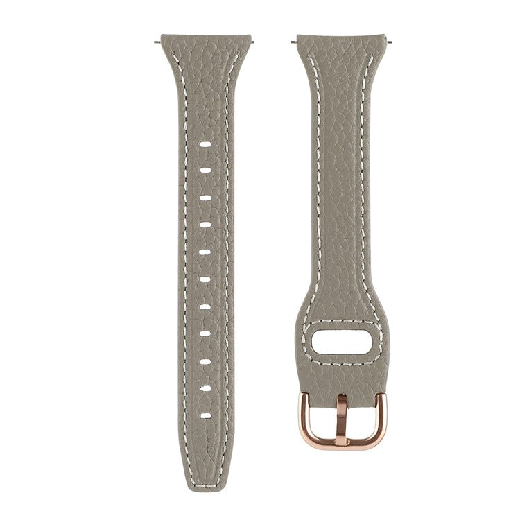 For Xiaomi Watch S1 Pro / Huami Amazfit GTR4 Pro 22mm T-shape Watchband Litchi Texture Genuine Leather Watch Strap - Grey